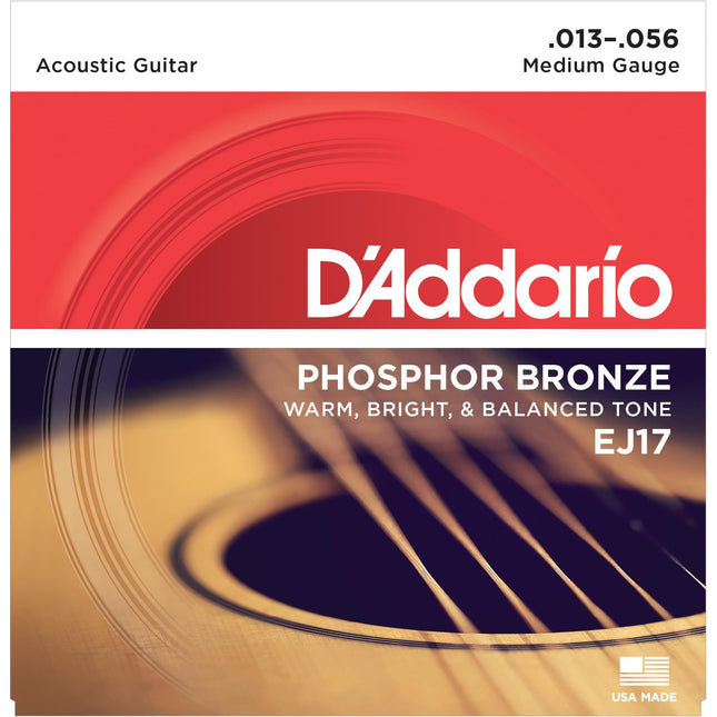 DADDARIO EJ17 AKUSTİK GİTAR TEL SETİ, 13-56, PHOSPHOR BRONZE, MEDIUM