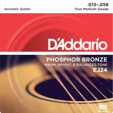 DADDARIO EJ24 AKUSTİK GİTAR TEL SETİ, 13-56 TRUE MEDIUM, PHOSPHOR BRONZE