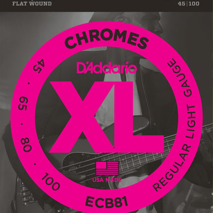 DADDARIO ECB81 BASS GİTAR TEL SETİ, CHROMES, REGULAR LIGHT