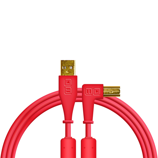 Chroma Cables USB-A to B - 1.5mt | Right Angled Red