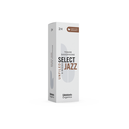 D'Addario Woodwinds Organic Select Jazz Unfiled Tenor Saxophone Reed No:2 Hard 