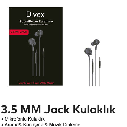 Divex Dh-262 3 5Mm Jack Slikonlu Kulaklık