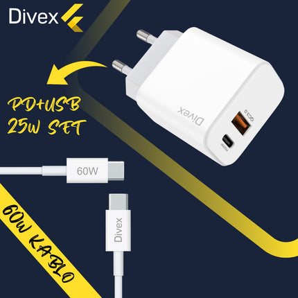 Divex Ds-228 25W Qc:3 0 Pd and Usb Type-E Charging Set