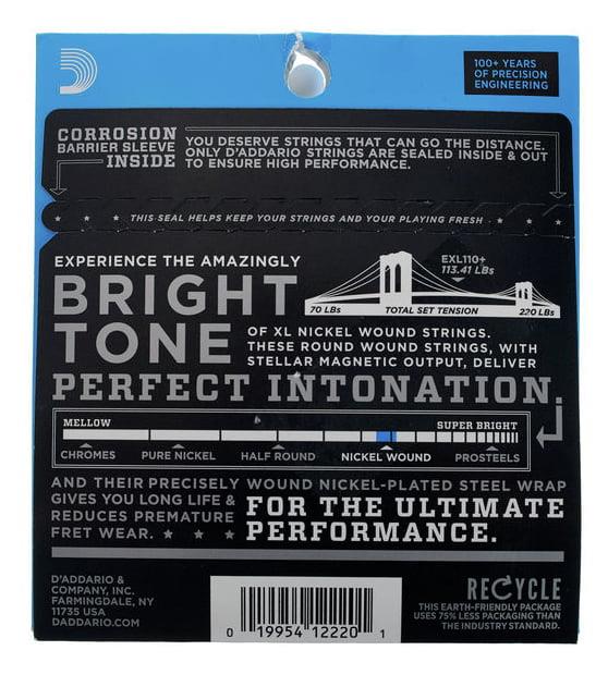 DADDARIO EXL110+ ELEKTRO GİTAR TEL SETİ, XL, 10.5-48, REGULAR LIGHT PLUS