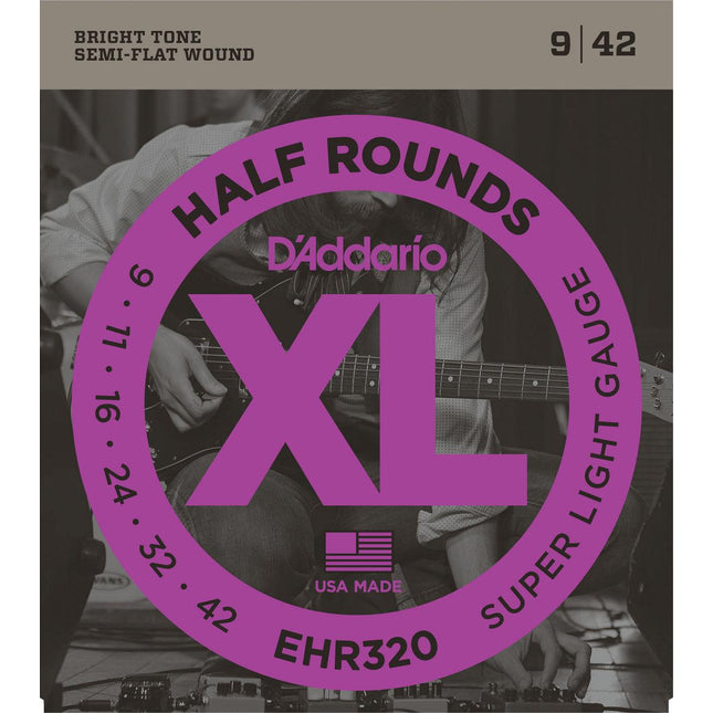 DADDARIO EHR320 ELEKTRO GİTAR TEL SETİ, 09-42, HALF ROUNDS, SUPER LIGHT