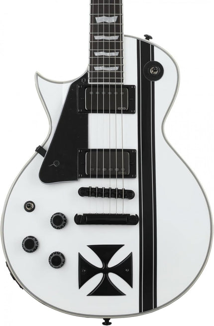ESP LTD James Hetfield Signature Iron Cross Snow White Left-Handed Electric Guitar 