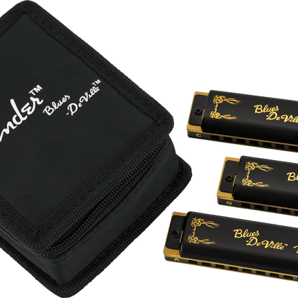 Fender Blues DeVille 3 Adet Çantalı C G A Mızıka Seti