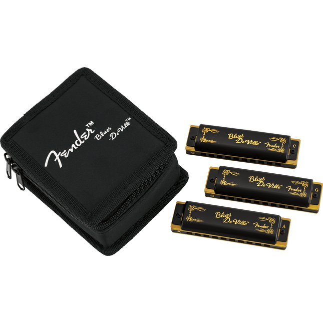 Fender Blues DeVille 3 Adet Çantalı C G A Mızıka Seti