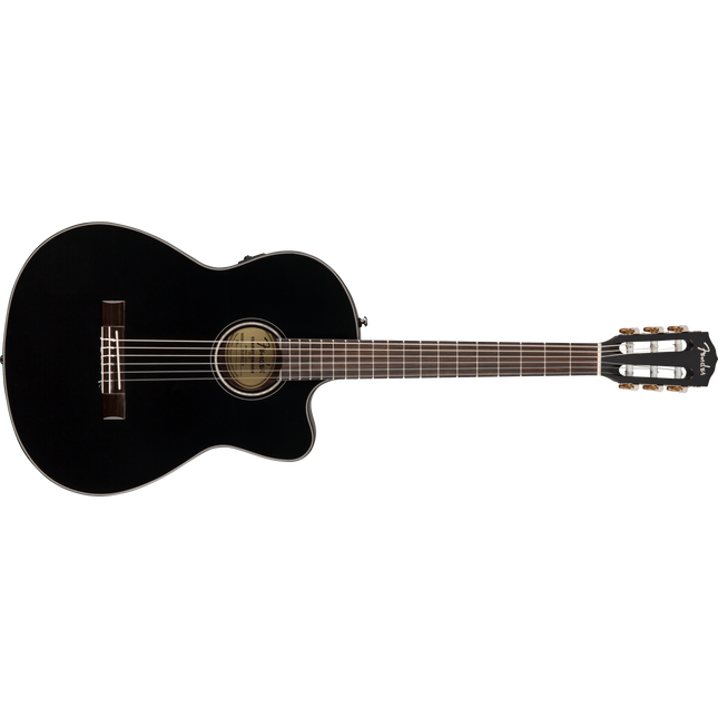 Fender CN-140SCE Nylon Thinline Black Elektro Klasik Gitar
