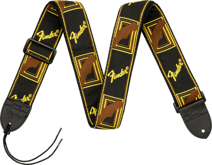 Fender Monogrammed Siyah/Gri/Mavi Gitar Askısı