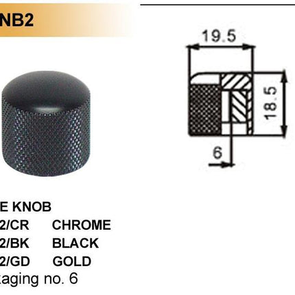 GİTAR POT. DÜĞME BAŞLIĞI (KUBBELİ) METAL, SİYAH, (