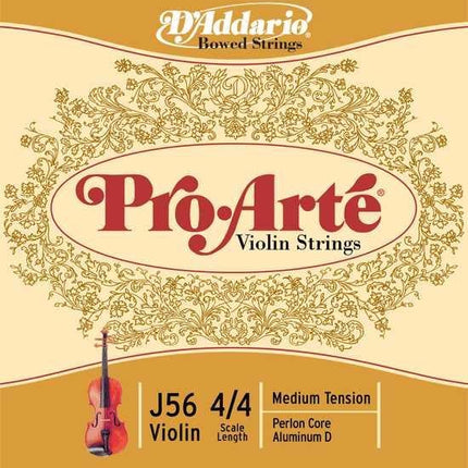 DADDARIO J56 KEMAN TEL SETİ, PRO-ARTE, 4/4, MEDIUM
