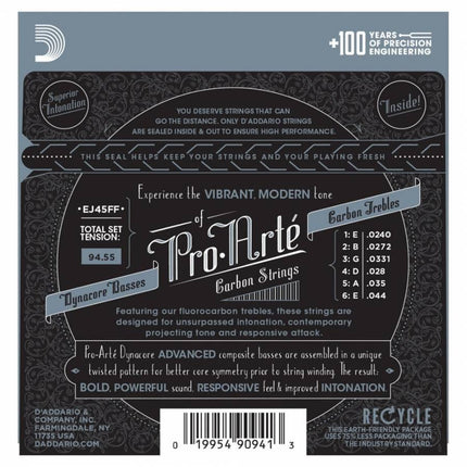 DADDARIO EJ45FF PRO-ARTE KLASİK GİTAR TEL SETİ, CARBON, NORMAL TENSION