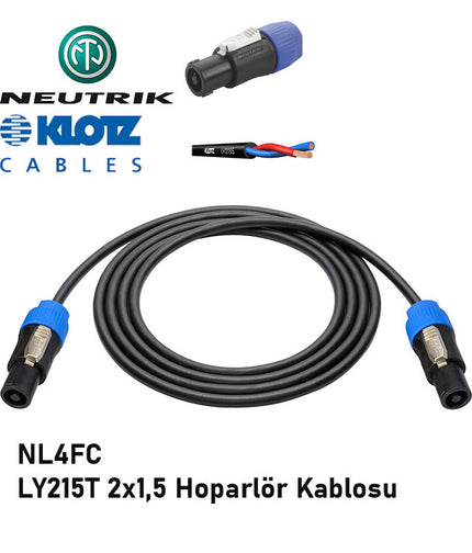 Klotz Neutrik Spk-Spk Sepakon Hoparlör Kablosu - 14 Metre