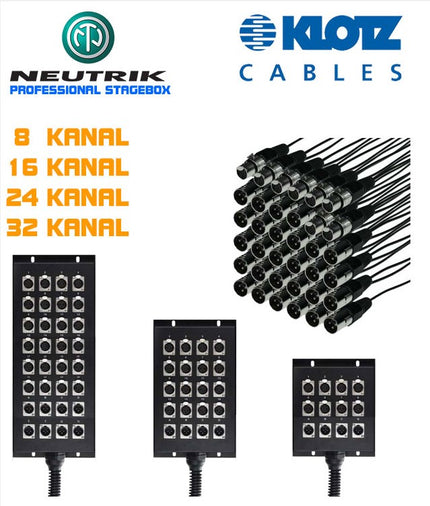 Klotz Neutrik Stage Box - 24 Kanal - 10 Metre